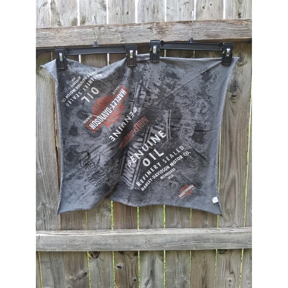 120 Harley Davidson T-Shirt Bandana Gray Milwaukee USA